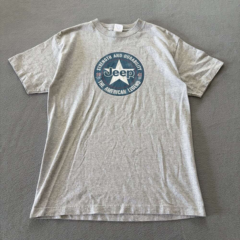 Vintage Jeep Shirt Mens M Heather Gray Truck 90s USA Nature Off Roading